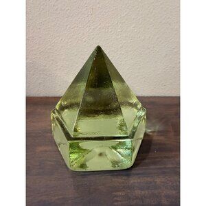 Large Light Green Ship Deck Glass Prism Pyramid Nautical Maritime 4.75" x 5"